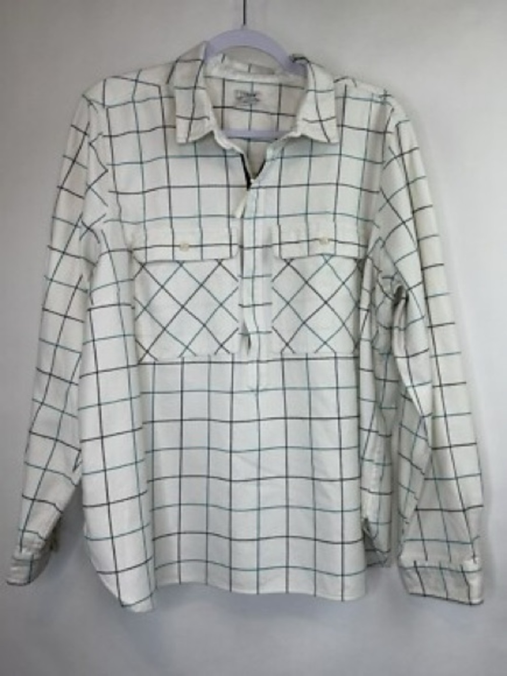 J.Crew Women’s Small Heavy Flannel Windowpane Plaid Pullover Shirt